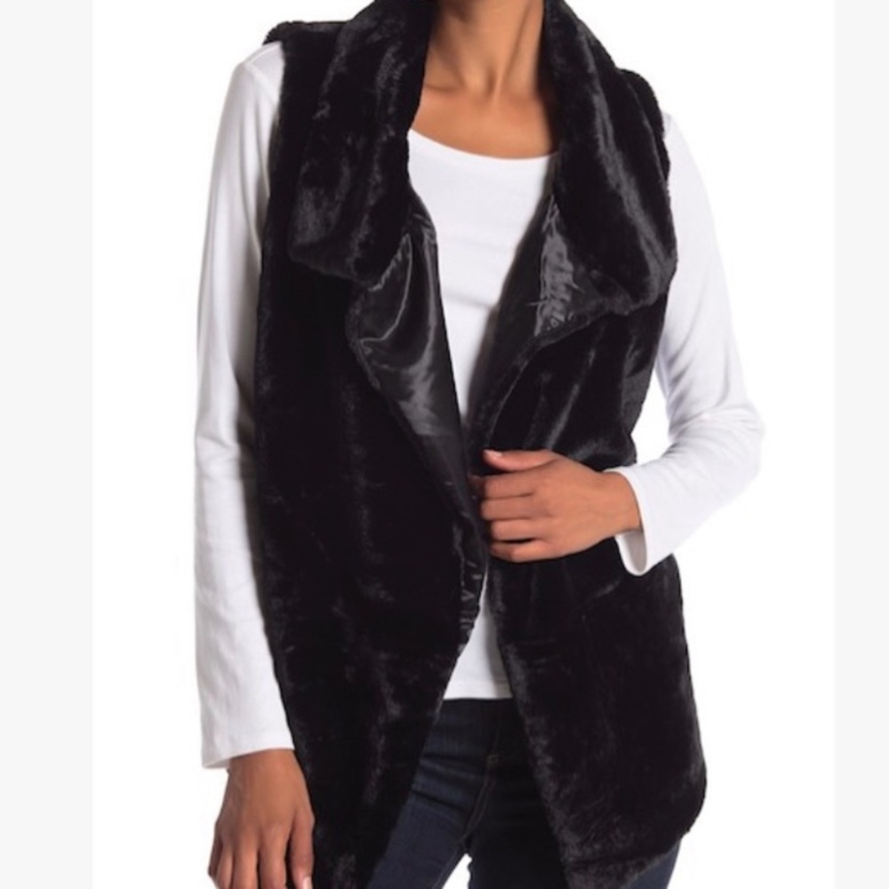 Philosophy Black Fur Vest